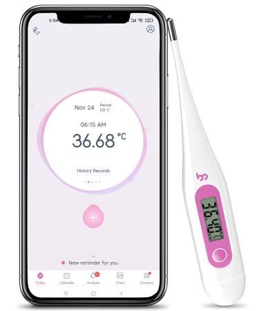 Femometer Digital Basal Body Thermometer Fertility Monitor Record BBT Manually Draw BBT Chart Pinpoint Ovulation Day High Accuracy Perfect Companion for Ovulation (Pink) - Buy Online on GoSupps.com
