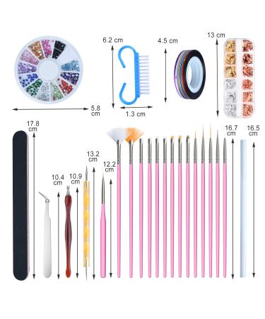 50-Piece Gel Nails Accessories Kit: Nail Art Brushes Foil Stickers Manicure Tapes & More International Shipping Available - Buy Online on GoSupps.com