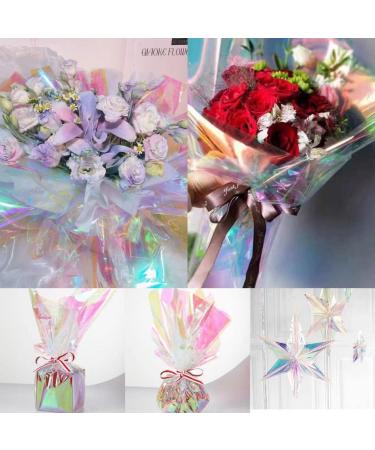 shareluck 1 Roll 50ft Iridescent Cellophane Wrap Easter-Rainbow Wrapping Film (50' Long x 17" Wide) Colored Film Roll to Wrap Gift Baskets  Flower  DIY Craft for Holiday  Christmas  Decor. Iridescent-pink 17"Wide x 50'Long - Buy Online on GoSupps.com
