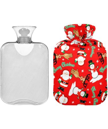 Heat Bottle 1L | Plush Warming Bag with Merry Christmas Santa Cover | Leak-Proof for Winter Sports & Outdoor Comfort - Buy Online on GoSupps.com