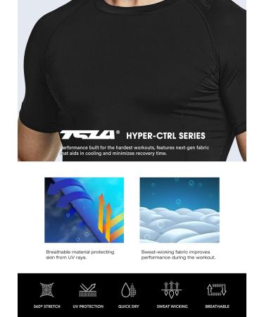 TSLA Men's UPF 50+ Quick Dry Compression Shirt 1/3 Pack - Black X-Large - Buy Online on GoSupps.com