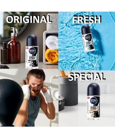 NIVEA Black & White Fresh Men's Roll-On Deodorant - Alcohol-Free 48-Hour Protection 1.7 oz (Pack of 3) - Shop Internationally - Buy Online on GoSupps.com