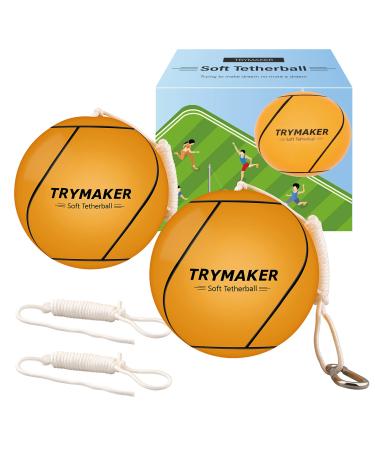 Trymaker Tetherball, 2 Set in 1 Tether Balls and Rope Set for Kids,Replacement Tetherball for Adults Backyard Outdoors