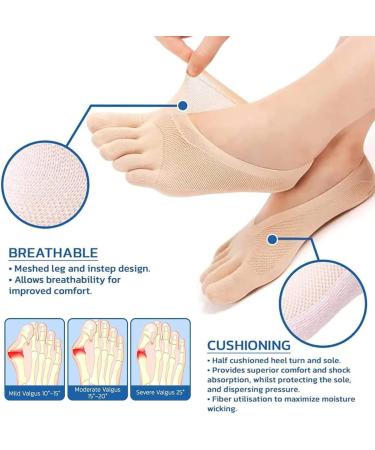 Orthoes Ballenzeh Socks - Anti-Bale Compression Socks for Joint Relief | 8 Pairs (Black & Skin Colors) - Five Finger Health Socks - Buy Online on GoSupps.com