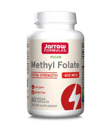 Jarrow Formulas Methyl Folate (5-MTHF) 400mcg Folic Acid 60 Vegan Capsules Lab Tested Gluten Free Vegetarian Soy Free Non-GMO