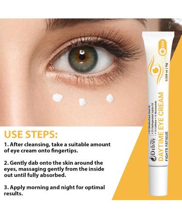 DEBAIY Daytime Eye Cream with 2% Jojoba Oil Anti-Wrinkle Anti-Aging Moisturizing Under Eye Cream 1% Caffeine | Fight Fatigue Dark Circles & Puffiness (3 Pack 15g Each) - Buy Online on GoSupps.com