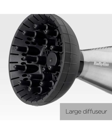 BaByliss Pro Digital 2200 Watt Professional Hair Dryer with Ionic Technology and Ceramic Coating Made in Italy 6000E Silver - Buy Online on GoSupps.com