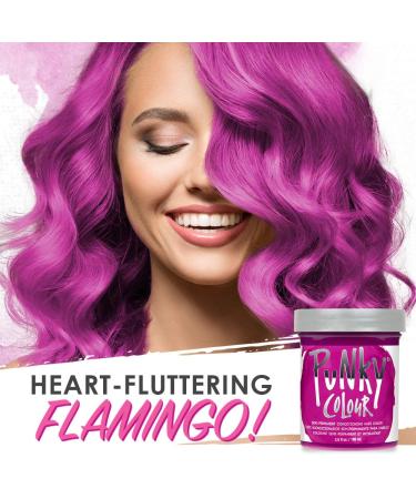 Punky Flamingo Pink Semi Permanent Hair Color - Vegan, Non-Damaging Dye | Vibrant Shade lasts up to 40 Washes, 3.5oz - Buy Online on GoSupps.com
