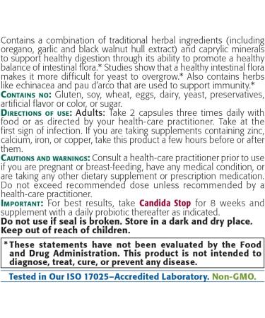 NEW ROOTS HERBAL Candida Stop Detox Cleanse Supplement with Oregano Echinacea Botanical Herbal Formula for Men and Women Support Balanced Intestinal Flora (180 Capsules) - Buy Online on GoSupps.com