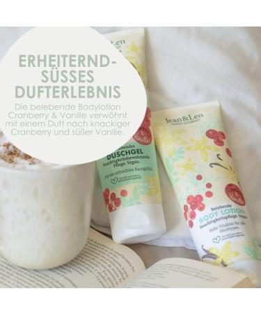 Jean & Len Cranberry and Vanilla Body Lotion Light Texture Fast Absorption for All Skin Types pH Neutral Formula Body Cream Paraben and Silicone Free Vegan 250 ml - Buy Online on GoSupps.com