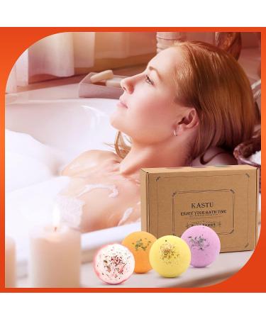 KASTU Bath Bombs 12-Piece Gift Set with Essential Oils for Stress Relief and Moisturizing Dry Skin - Perfect Father's Day Gift Idea for Men and Women - Buy Online on GoSupps.com