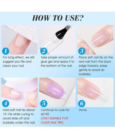 Gelike EC 6 in 1 Nail Glue Gel - Long Lasting UV Extension Glue for Acrylic Nails - Nail Repair Treatment | 1PCS Nail Glue - Buy Online on GoSupps.com
