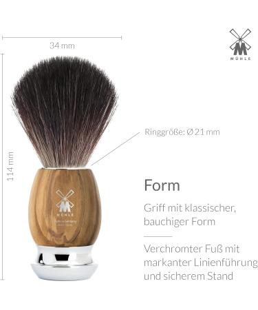 M HLE Vivo Shaving Set - Safety Razor Black Fibre Brush Olive Wood Handles - Vegan & International Shipping - Buy Online on GoSupps.com