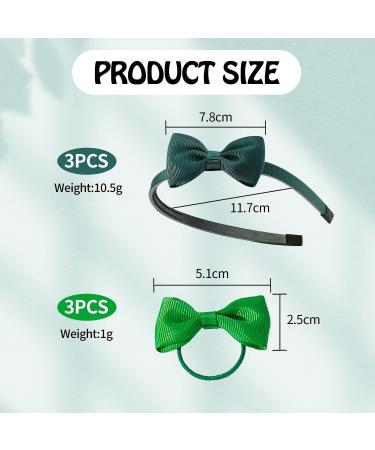 3 Headbands 3 Hair Ties Green Hair Accessories Green Hairbands Women'S Style Hairbands Bow Headbands Girls' Hair Accessories Set - Buy Online on GoSupps.com