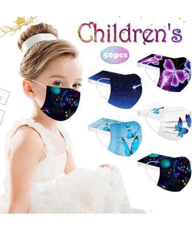 3 Ply Non-Woven Breathable Face_mask Cute Cartoon 50Pcs Face Bandanas with Cute Printing No Washable for Kids Children (A07 50Pcs) - Buy Online on GoSupps.com