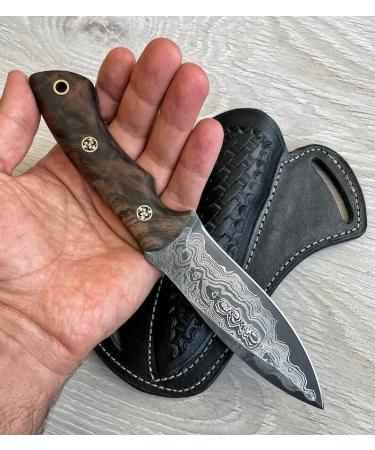 Hand Forged Hunting Knife with Walnut Handle - 150 Layers Damast Steel - Perfect Camping & Survival Gift - Buy Online on GoSupps.com