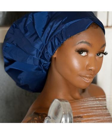 Jumbo Size Waterproof Shower Cap for Afro Hair | Adjustable & Reusable | Blue - Buy Online on GoSupps.com