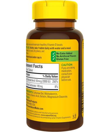 Vitamin D3 2000 IU Tablets - 100 Count for Strong Bones | Bone Health Supplement - Buy Online on GoSupps.com