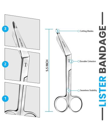 Utopia Care 5.5 Inch Stainless Steel Medical Scissors - EMT Trauma Shears for Nurses - Silver Bandage Scissors - Buy Online on GoSupps.com
