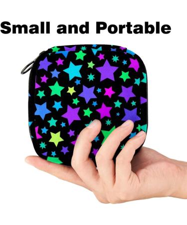 MUOOUM Colorful Stars Pattern Sanitary Napkin Storage Bag - Portable Menstrual Cup Pouch for Women & Teens - Buy Online on GoSupps.com