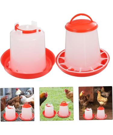Happyyami House Bird Feeder 1 Set Feeder Chicken Waterer Chicken Water Dispenser Anti-Spatter Food Troughs Automatic Food Plate - Buy Online on GoSupps.com