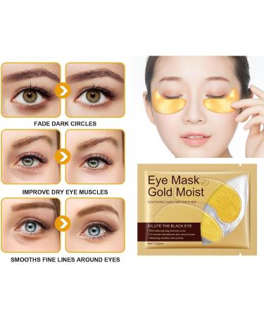 32-Piece Natural Gel Gold Under Eye Patches for Dark Circles, Puffy Eyes, and Wrinkles - Hyaluronic Anti-Aging Treatment Masks - Buy Online on GoSupps.com