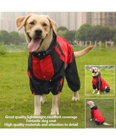Dog Raincoats Waterproof Dog Hooded Raincoat Coat Rain Jacket for Dogs Dog Raincoat With Hood Lightweight Adjustable Outdoor Rain Poncho Rain Gear Jumpsuit for Small Medium Dog-XXXXL-Red - Buy Online on GoSupps.com