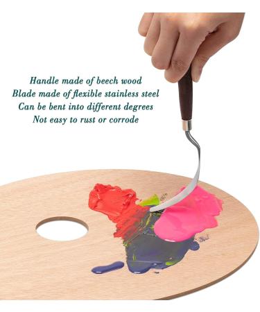 12-Piece Stainless Steel Painting Knife Set with Wooden Handle - Ideal for Color Mixing, Oil Painting Supplies - Buy Online on GoSupps.com