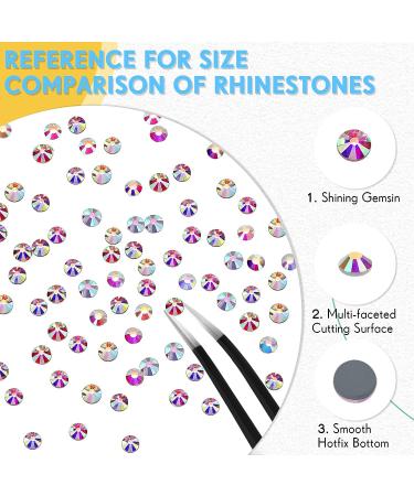 14,400 Pcs Crystal Hotfix Rhinestones | Large Quantity Glass Flatback Gems for DIY Crafts | Crystal AB SS10 - Buy Online on GoSupps.com