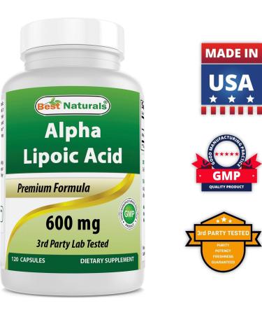 Buy Best Naturals Alpha Lipoic Acid 600 mg - Premium Antioxidant Supplement (120 Count Pack of 1 & 2) - International Shipping Available - Buy Online on GoSupps.com