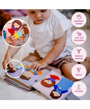 Jolly Designs Mini Quiet Book - Montessori Experience Toy for Toddlers | 6-Page Fabric Activity Book for Motor Skill Development (18+ Months) - Buy Online on GoSupps.com