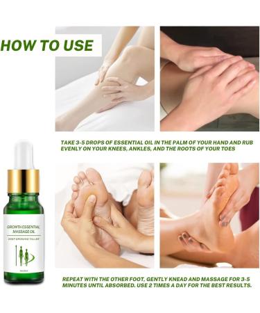 TowerHigh Growth Essential Massage Oil - Natural Herbal Foot Care Serum for Height Increase & Bone Growth (2PCs) - Buy Online on GoSupps.com