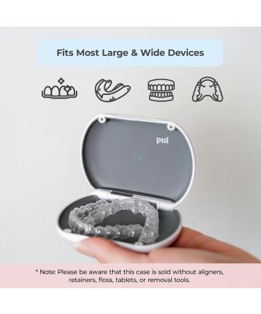PUL Aligner Care Bundle: Pack of 96 Cleaner Tablets + Gray Aligner Case For Cleaning & Storing Invisalign Retainers Partial Dentures Mouth & Night Guards PUL Removal Tool Dental Removables - Buy Online on GoSupps.com