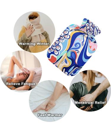 Buy Naanle Colorful Hot Water Bottle - Abstract Flower Cover for Pain Relief & Warmth | 1L Transparent Design for Back Hand & Neck Therapy - Buy Online on GoSupps.com