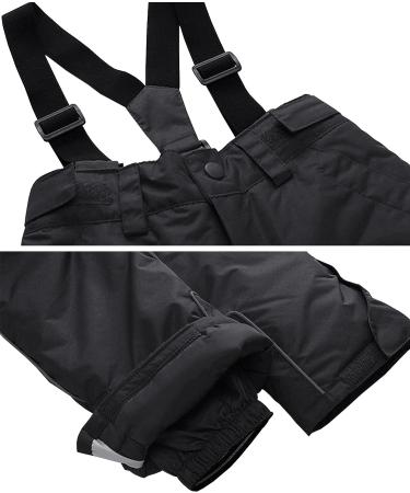 Kids Winter Snow Ski Pants with Removable Suspenders - Black (10-12 Years) - Buy Online on GoSupps.com
