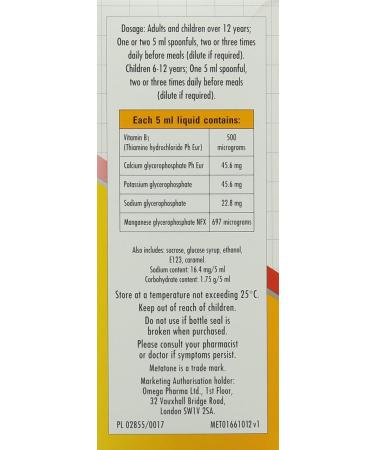 Metatone Original Flavour Tonic 300ml - Boost Energy and Vitality - Buy Online on GoSupps.com