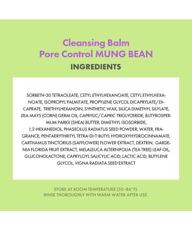 KAHI Cleansing Balm Pore Control Mung Bean - Nourishing & Hydrating Facial Cleanser Makeup Remover Balm with AHA BHA (Salicylic Acid) PHA and LHA - Gentle Exfoliating Korean Skincare 1.69 oz - Buy Online on GoSupps.com