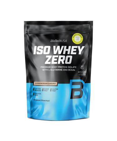 BioTechUSA Iso Whey Zero | Premium Whey Protein Isolate | Grass-Fed | Enzyme-Free | Sugar- and Gluten-free 454 g Cookies & Cream
