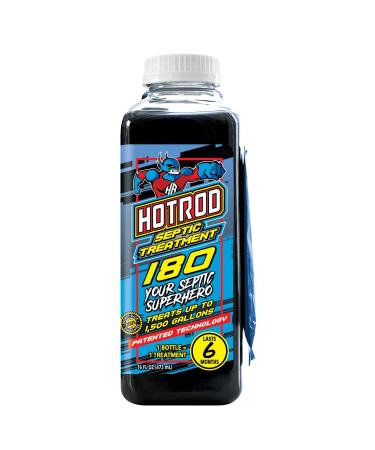 HOTROD Septic Tank Treatment - #1 RATED 6 Month Supply Extends Septic System Life and Prevents Costly Repairs - Industrial Grade - Easy to Use - Safe on Piping and Plumbing - 16oz Liquid 16 oz 1.0
