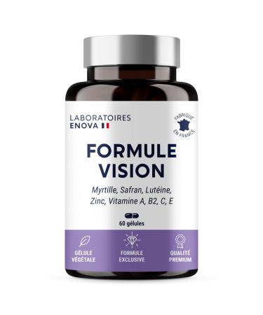VISION FORMULA | Eye supplement | Blueberry Saffron Lutein Zinc and Vitamins | Maintaining normal vision dry and tired eyes | 60 Capsules | Made in France