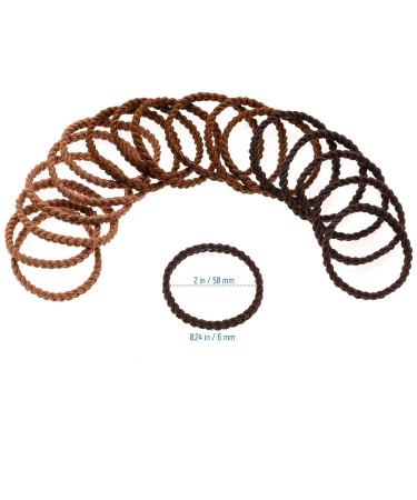 Braided Hair Ties Set - Chocolate Caramel Cocoa Cream - 18 Pcs - Buy Online on GoSupps.com
