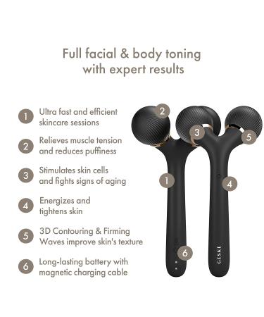 Geske SmartAppGuided Sonic Facial & Body Roller | 4-in-1 Dermaroller Device for Face & Body | Professional Facial Scooter for Radiant Skin - Buy Online on GoSupps.com