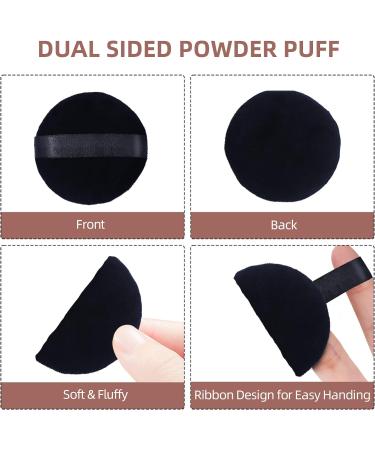 6 Pieces Soft Round Cotton Makeup Puffs for Face & Body - Black/Nude - Buy Online on GoSupps.com