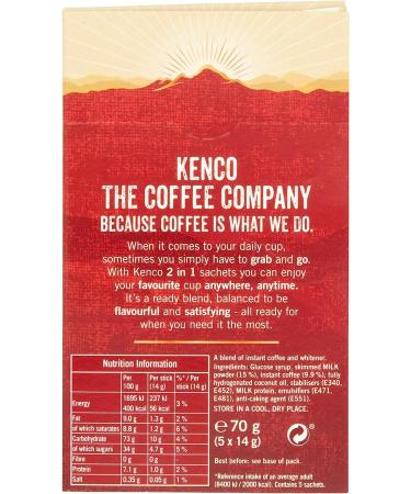 Coffee Bundle which Contains Kenco 2 in 1 Smooth White Instant Coffee Sachets 5 x 14g - Pack of 4 with Grocery List Card - Buy Online on GoSupps.com