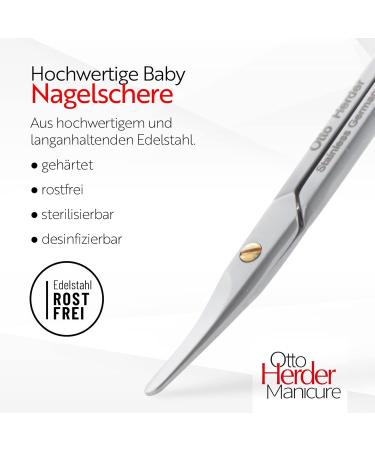Otto Herder Stainless Steel Baby Nail Scissors - 9cm Round Tips for Safe Nail Care - Buy Online on GoSupps.com