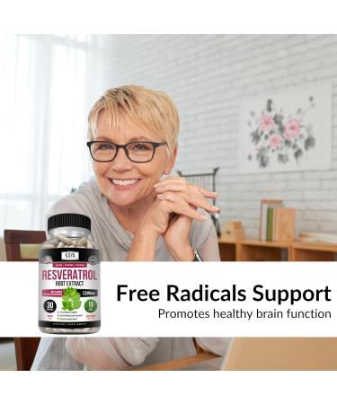 Kaya Naturals - Resveratrol Capsules - Anti Aging Supplement - Antioxidants with Brain Support - Maximum Benefits - 30 Veggies Capsules 1 Count (Pack of 30) - Buy Online on GoSupps.com