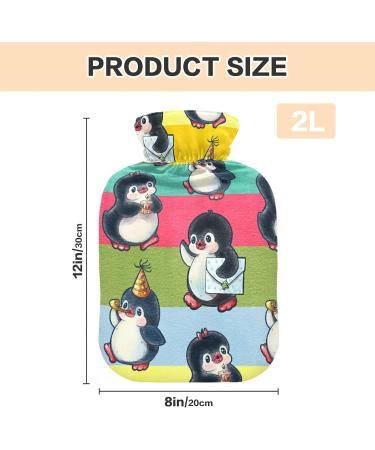 Cute Penguin Hot Water Bottle with Cover - 2L Pain Relief & Hand Warmer | Ideal Birthday Gift - Buy Online on GoSupps.com