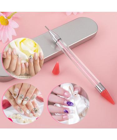 Ouligay Dual Ended Strass Picker Dotting Pen - Interchangeable Wax Heads for Nail Art & DIY Gemstones (Pink) - Buy Online on GoSupps.com