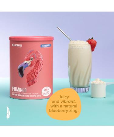BIRDMAN Fitmingo Vegan Protein Powder with Inositol Collagen Boosters Hyaluronic Acid and Vitamins | Low Carb Dairy Free Low Calorie | 23g Plant Based Blueberry Protein Powder with Myo-Inositol - Buy Online on GoSupps.com