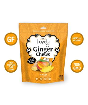 Buy Lovely Candy Ginger Chews Mango 5 oz | Natural, Delicious & Chewy Treats - Buy Online on GoSupps.com